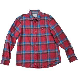 Flag & Anthem Shirt Mens L Large Larkspur Flannel Cotton hiking outdoors rugged